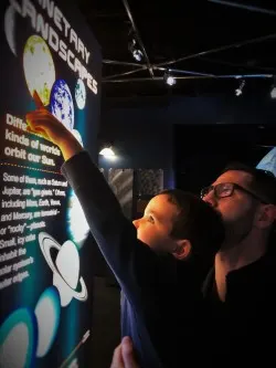 Chris Taylor and LittleMan in Space Odyssey in Denver Museum of Science and Nature 1