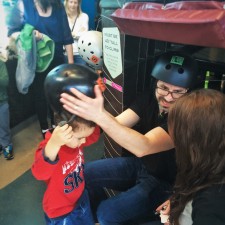Chris Taylor and LittleMan with Helmets at Altitude at Childrens Museum of Denver 3