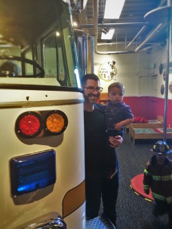 Chris Taylor and TinyMan with Fire Truck at Childrens Museum of Denver 1