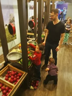 Chris Taylor and dudes in market area at Childrens Museum of Denver 2