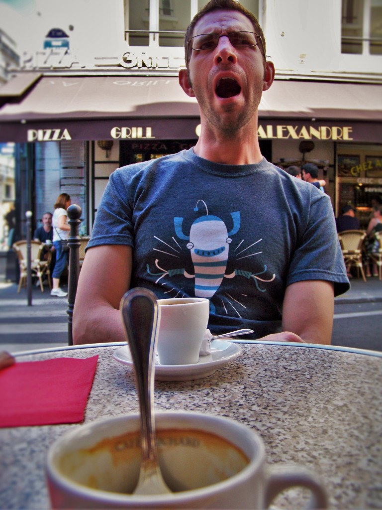Chris Taylor in Cafe after Louvre Paris 1