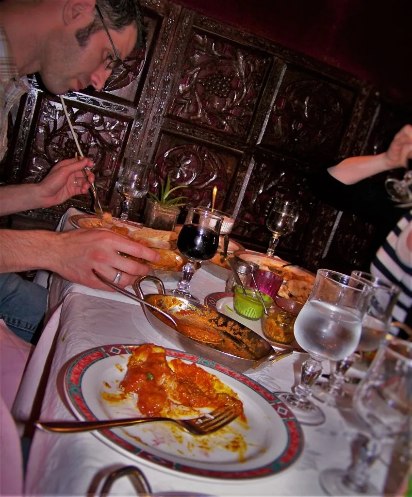 Chris and Rob Taylor eating Indian Food in Montmartre Paris 2