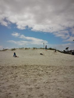 Kids playing on dunes at Jacksonville Beach Florida 1