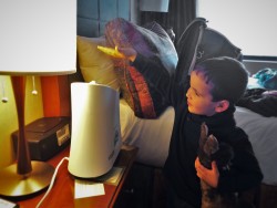 LittleMan and Cold Humidifier at Inverness Hotel Denver Colorado 1