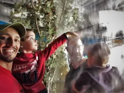 Taylor Family going through vapor falls at Childrens Museum of Denver 1