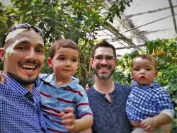 Taylor Family looking at Butterflies at the Butterfly Pavilion Denver Colorado 1