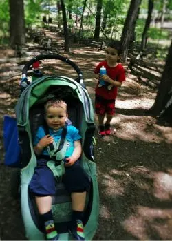 Taylor Kids at Kennesaw Mountain National Battlefield hiking in the woods 2traveldads.com