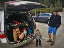 Chris Taylor and Dudes unloading car at Wuksachi Lodge in Sequoia National Park 1