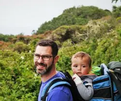 Chris Taylor and TinyMan at Trinidad Head California 2traveldads.com