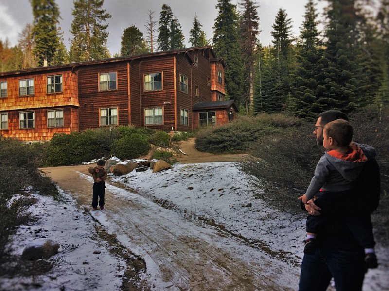 Chris Taylor and kids Wuksachi Lodge in Sequoia National Park 2traveldads.com