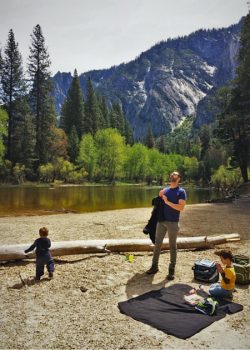 Taylor Family having a picnic at Cathedral Picnic Area in Yosemite National Park 2