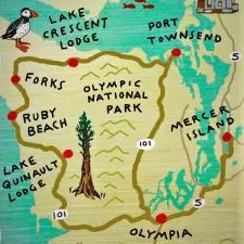 Olympic Peninsula Vintage Map
