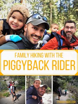 Family hiking with the Piggyback Rider is so much easier than we expected. Check out the coolest piece of equipment you'll ever want for family travel! 2traveldads.com