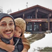Rob Taylor and LittleMan at Snowy Wuksachi Lodge in Sequoia National Park 3