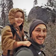 Rob Taylor and LittleMan using Piggyback Rider Wuksachi Lodge in Sequoia National Park 3