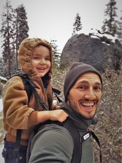 Rob Taylor and LittleMan using Piggyback Rider Wuksachi Lodge in Sequoia National Park 3