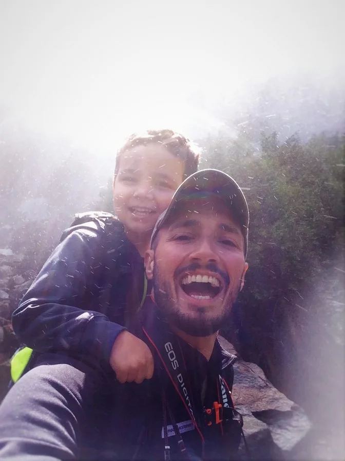 Rob Taylor and Tinyman using Piggyback Rider at Bridal Veil Falls in Yosemite National Park 4