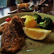 Snappy fish dinner in Peaks Dining Room at Wuksachi Lodge in Sequoia National Park 1