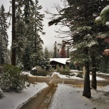 Snowy pathways at Wuksachi Lodge in Sequoia National Park 2traveldads.com