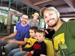 Taylor Family on tram tour of Yosemite Valley Floor in Yosemite National Park 1