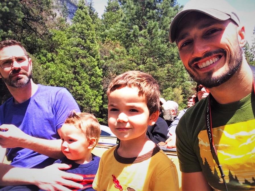Taylor Family on tram tour of Yosemite Valley Floor in Yosemite National Park 2