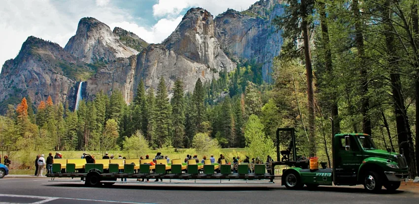 Tram tour in Yosemite Valley in Yosemite National Park 2 2traveldads.com