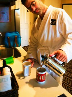 Chris Taylor with French Press at Majestic Inn Anacortes 1