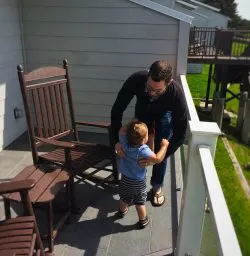 Chris Taylor on balacony at Condo unit at Pacific Reef Hotel Gold Beach Oregon Coast