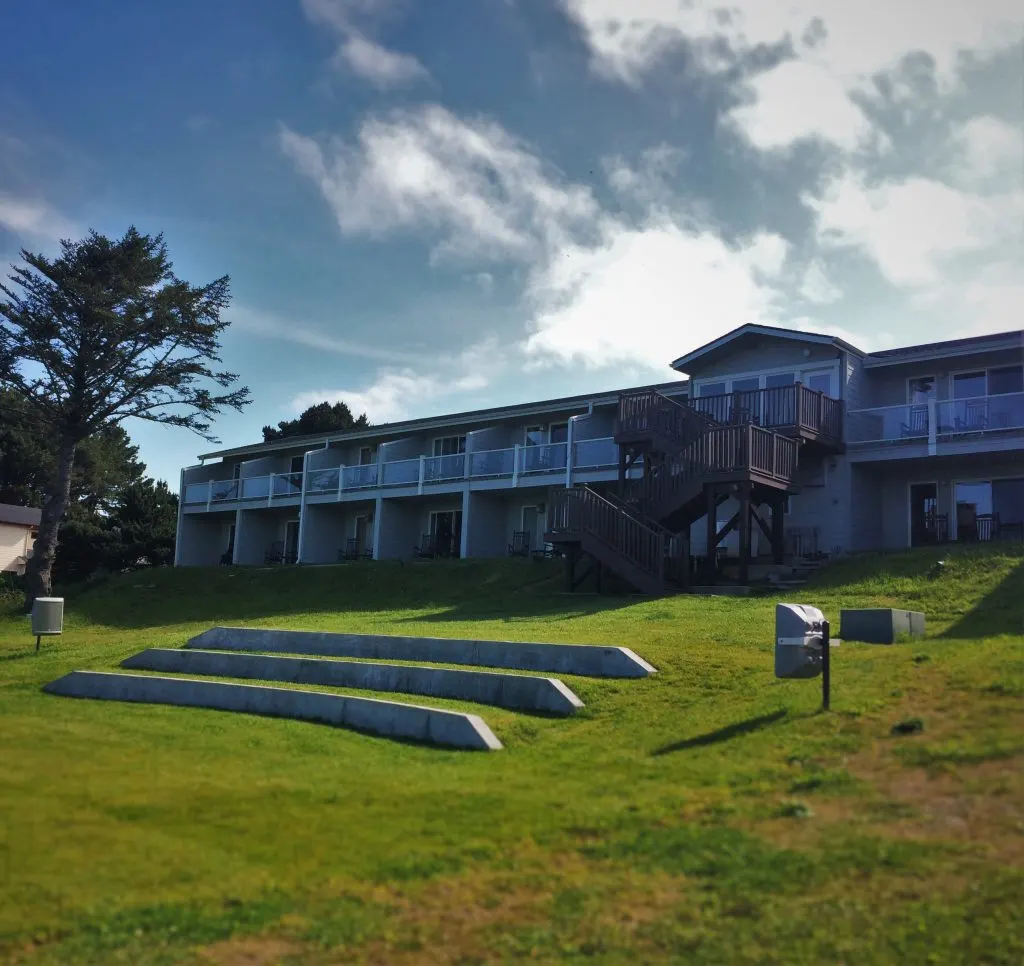 View from Outdoor bigscreen at Pacific Reef Hotel Gold Beach Oregon Coast