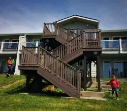 Beach access staircase at Pacific Reef Hotel Gold Beach Southern Oregon Coast