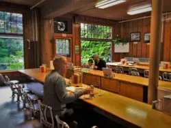 Taylor Family in Coffee Shop at Oregon Caves Chateau