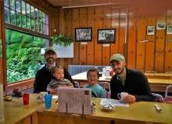 Taylor Family in Coffee Shop at Oregon Caves Chateau