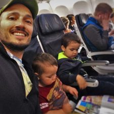 Rob Taylor and Kids on Flight