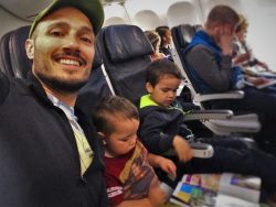 Rob Taylor and Kids on Flight