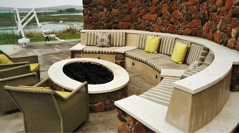 Outdoor firepit at Bodega Bay Lodge 2traveldads.com