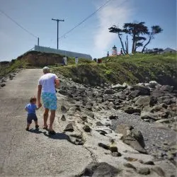 Rob Taylor and TinyMan at Battery Point Lighthouse Crescent City 8