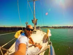 Rob Taylor boating in Fidalgo Bay Anacortes