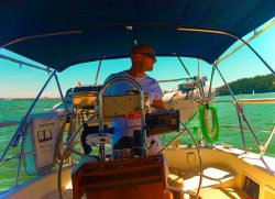 Rob Taylor boating in Fidalgo Bay Anacortes