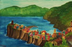 Watercolor of Vernazza by Rob Taylor