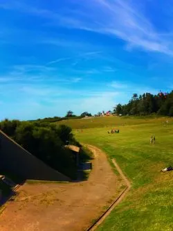 Admiralty Head Lighthouse from bunkers at Fort Casey Whidbey Island 1e