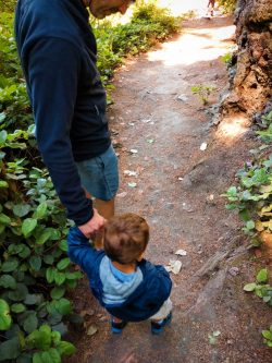 Chris Taylor and Kids walking to beach at Deception Pass State Park Whidbey Island 1