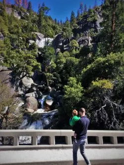 Chris Taylor and TinyMan at Cascade Creek in Yosemite National Park 1