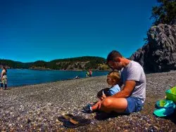 Taylor family at beach Deception Pass State Park Whidbey Island 2