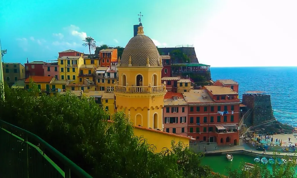 Church bell tower Vernazza Cinque Terre Italy 2e