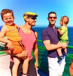 Taylor Family on Seattle Bainbridge Ferry LGBT family