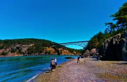 People on Beach at Deception Pass State Park Whidbey Island 1