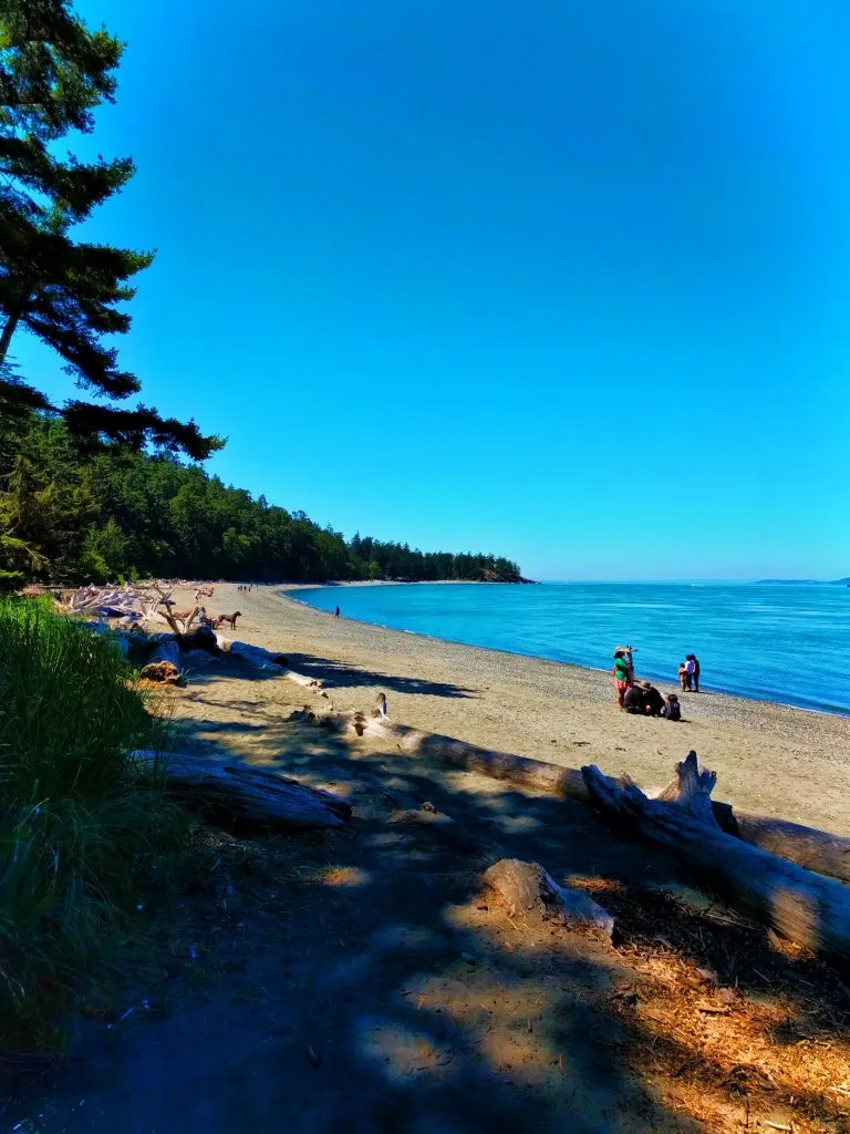 People on Beach at Deception Pass State Park Whidbey Island 3