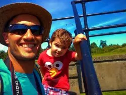 Rob Taylor and LittleMan at Bunkers at Fort Casey Whidbey Island 1e