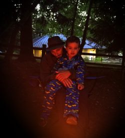 Rob Taylor and LittleMan at Campfire at Washington Park Anacortes 1