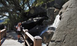 Rob Taylor and LittleMan at Wapama Falls at Hetch Hetchy Yosemite National Park 2